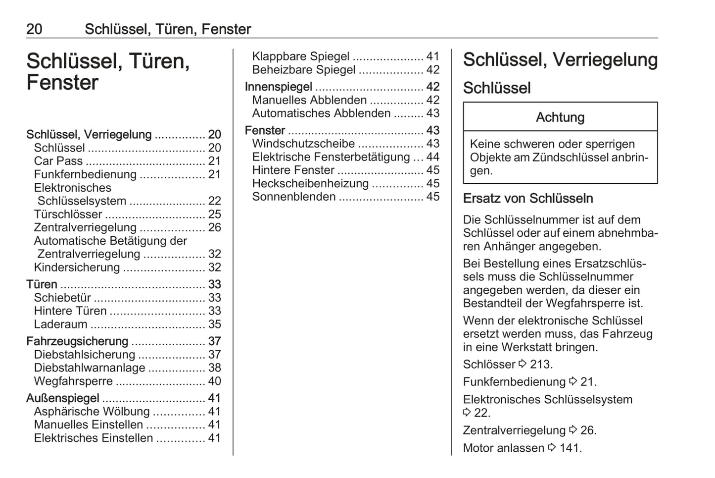 2019 Opel Vivaro Owner's Manual | German