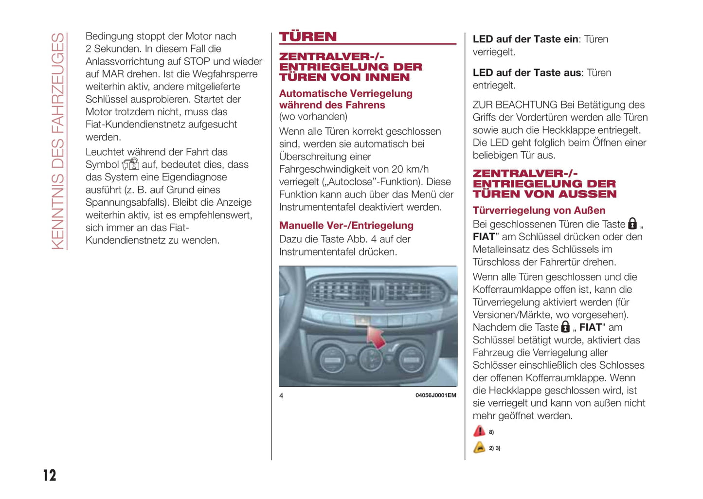 2016-2017 Fiat Tipo Manuel du propriétaire | Allemand