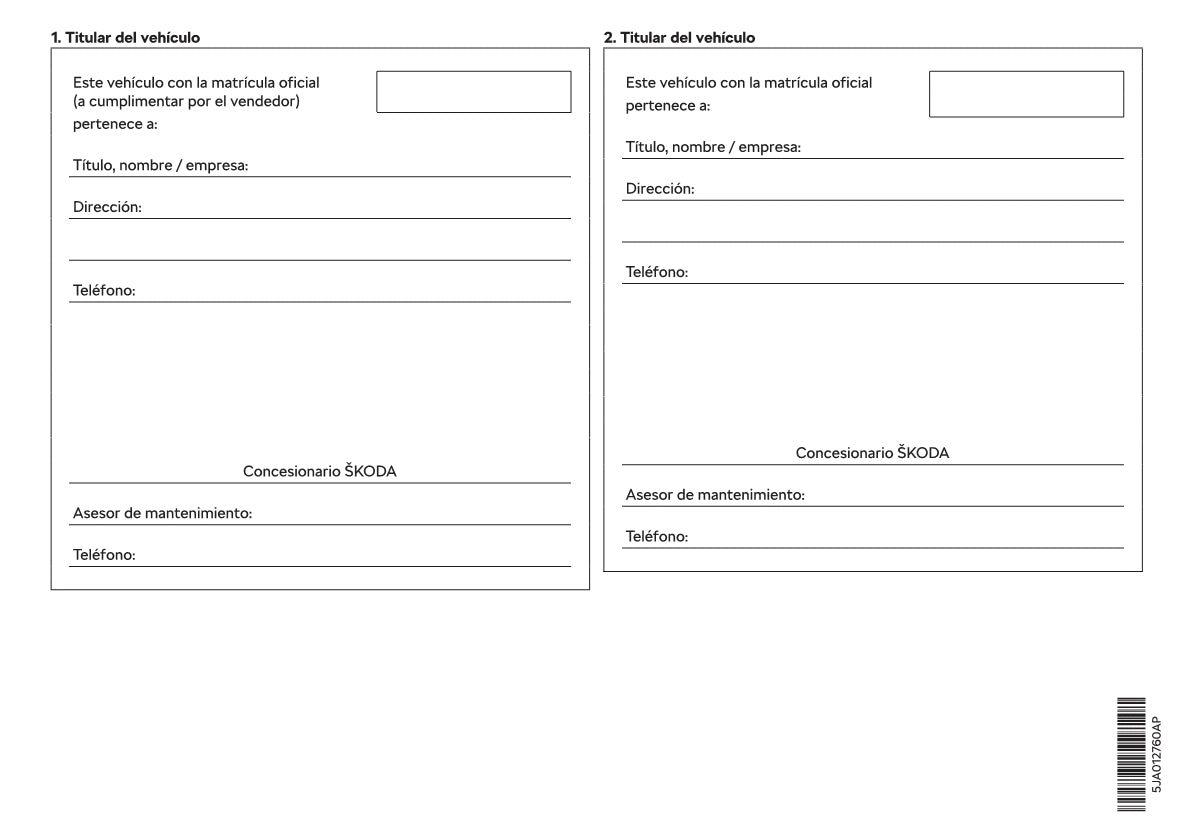 2018-2019 Skoda Rapid Owner's Manual | Spanish