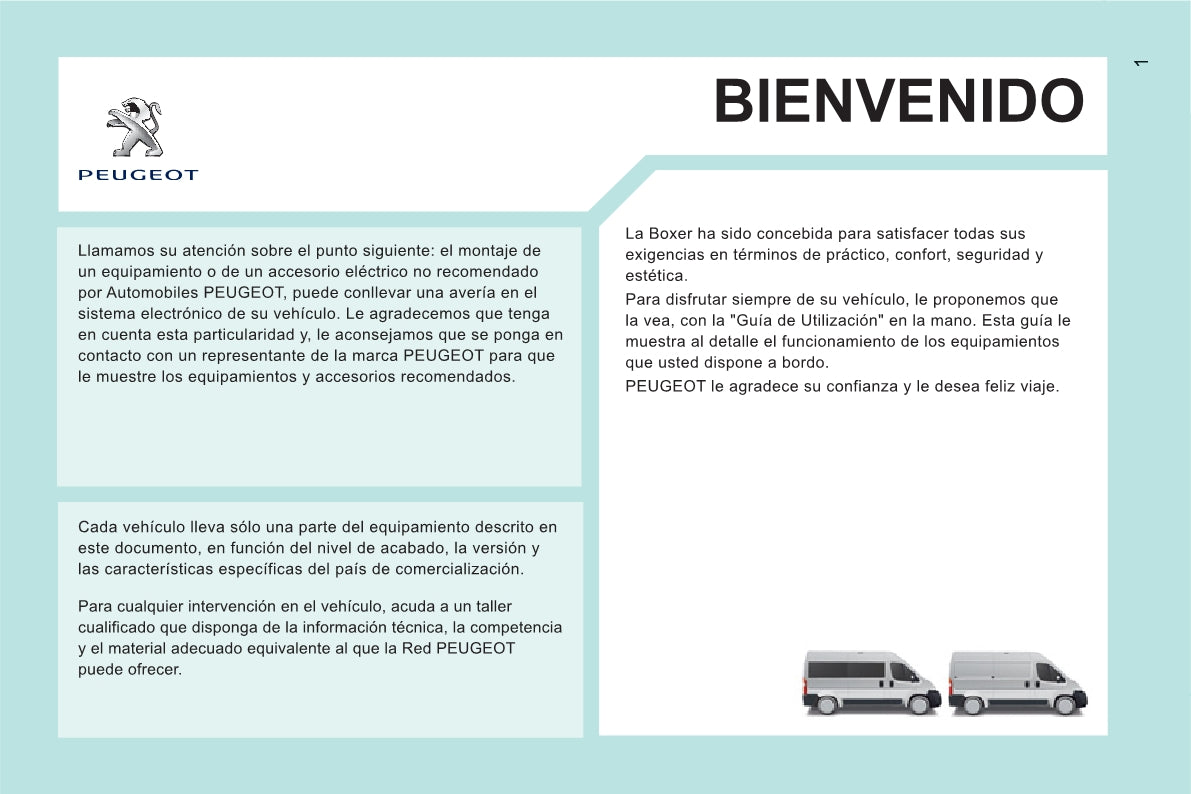 2013-2014 Peugeot Boxer Owner's Manual | Spanish