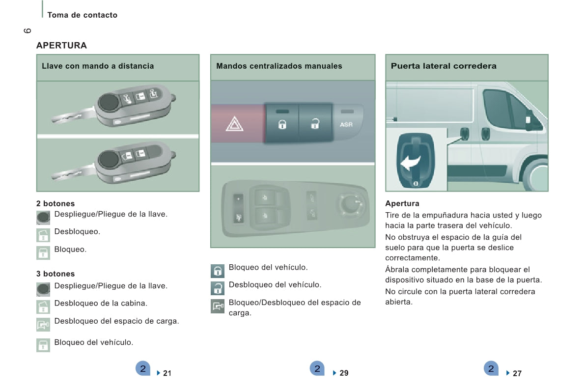 2013-2014 Peugeot Boxer Owner's Manual | Spanish