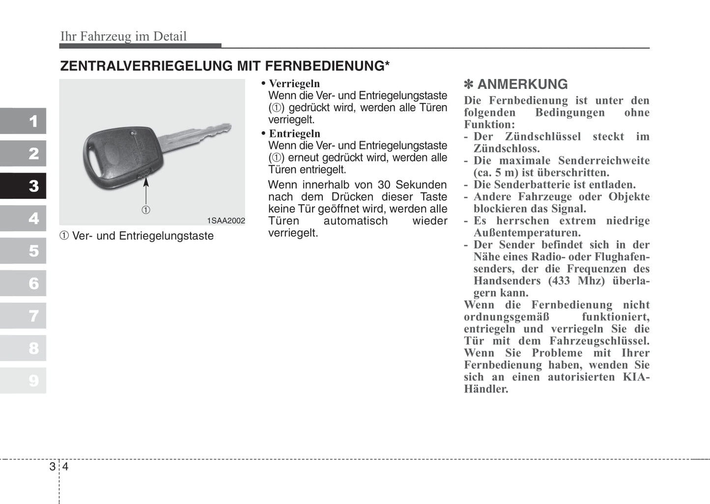 2006-2007 Kia Picanto Owner's Manual | German