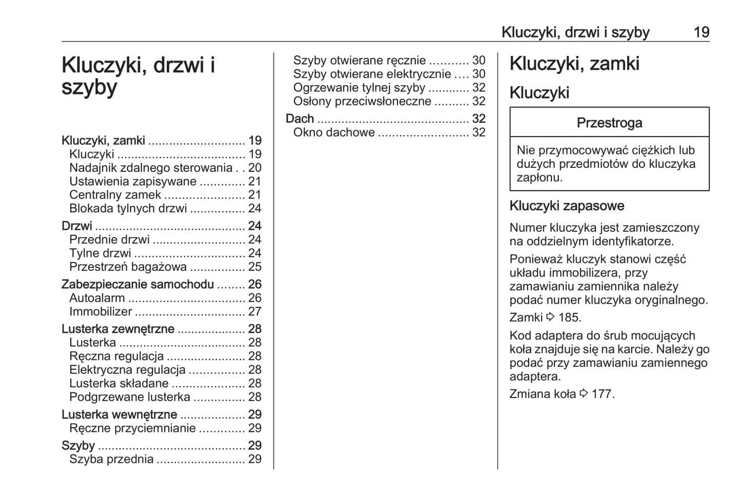 2018 Opel Karl Owner's Manual | Polish