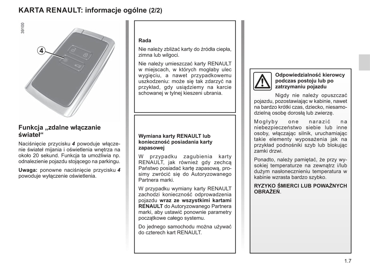 2018-2019 Renault Mégane Owner's Manual | Polish