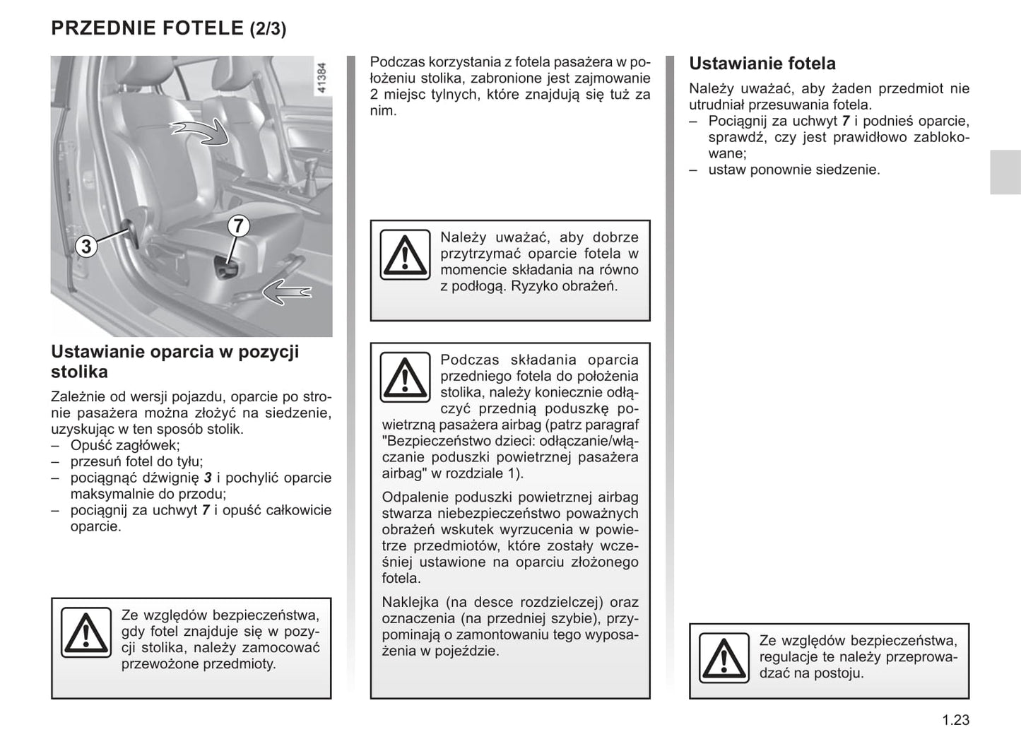 2018-2019 Renault Mégane Owner's Manual | Polish