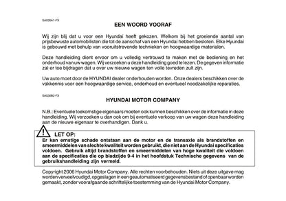 2006-2007 Hyundai Matrix Owner's Manual | Dutch