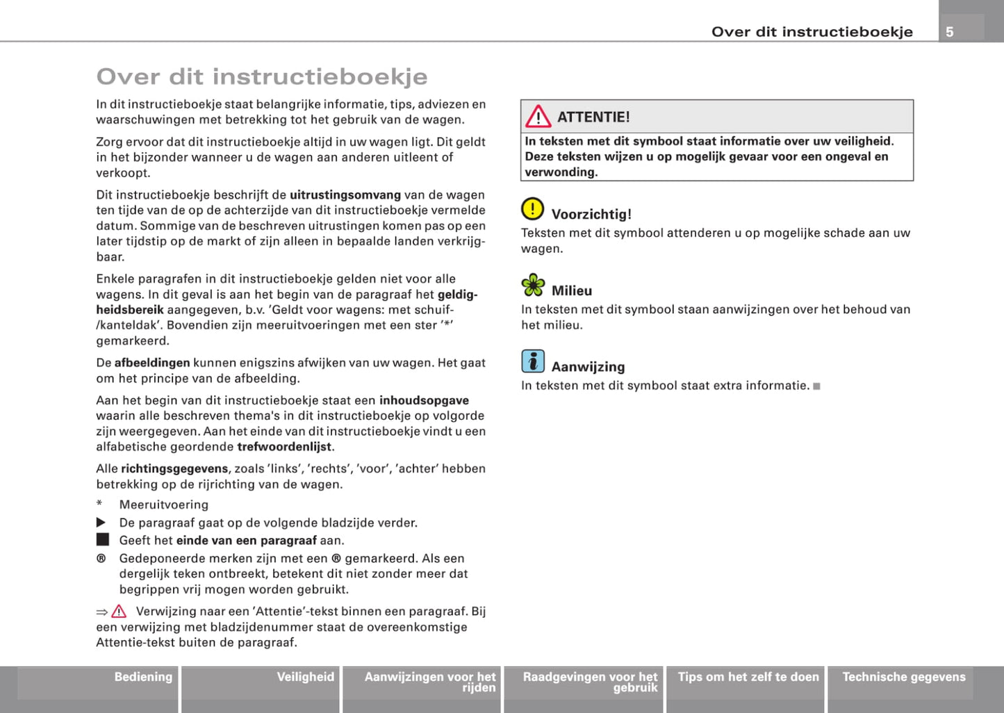 2008-2011 Audi A6 Owner's Manual | Dutch