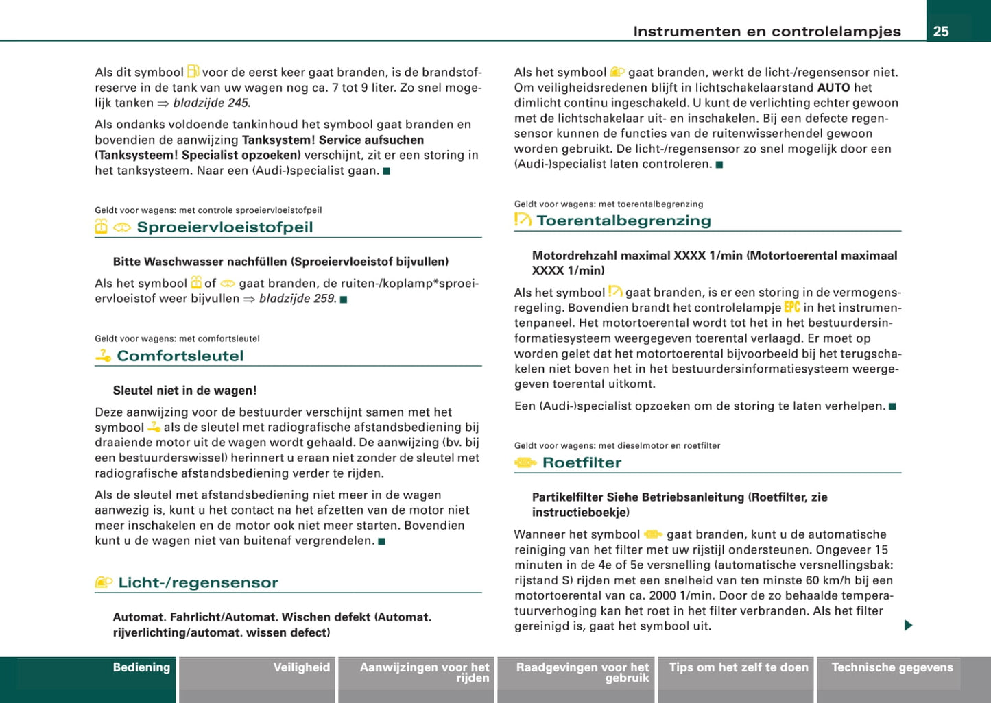 2008-2011 Audi A6 Gebruikershandleiding | Nederlands