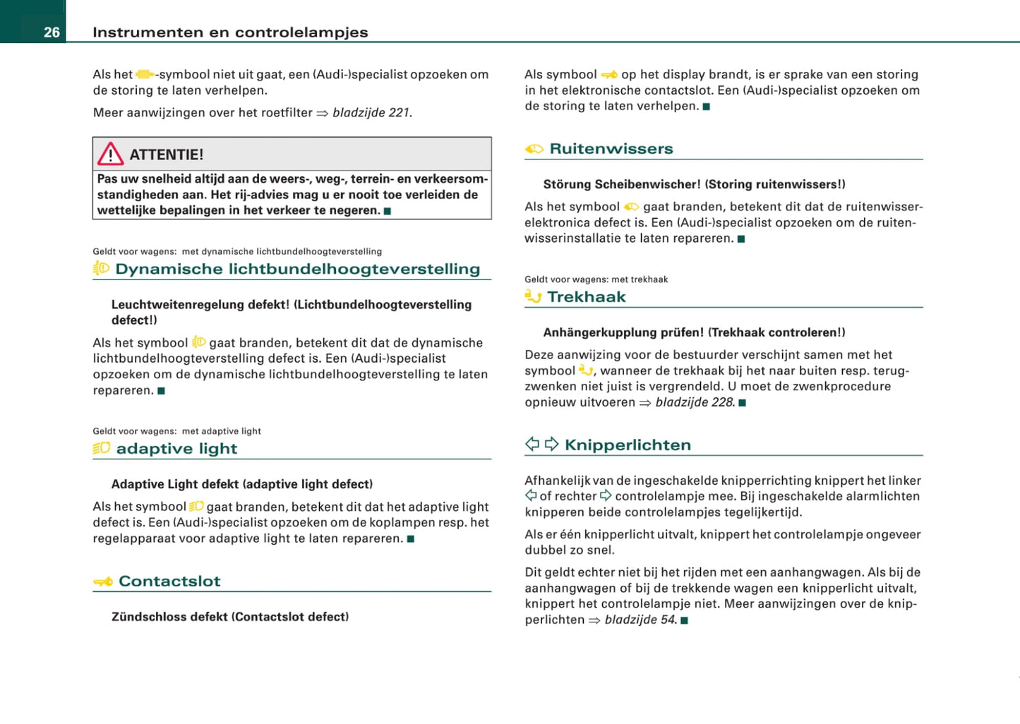 2008-2011 Audi A6 Owner's Manual | Dutch