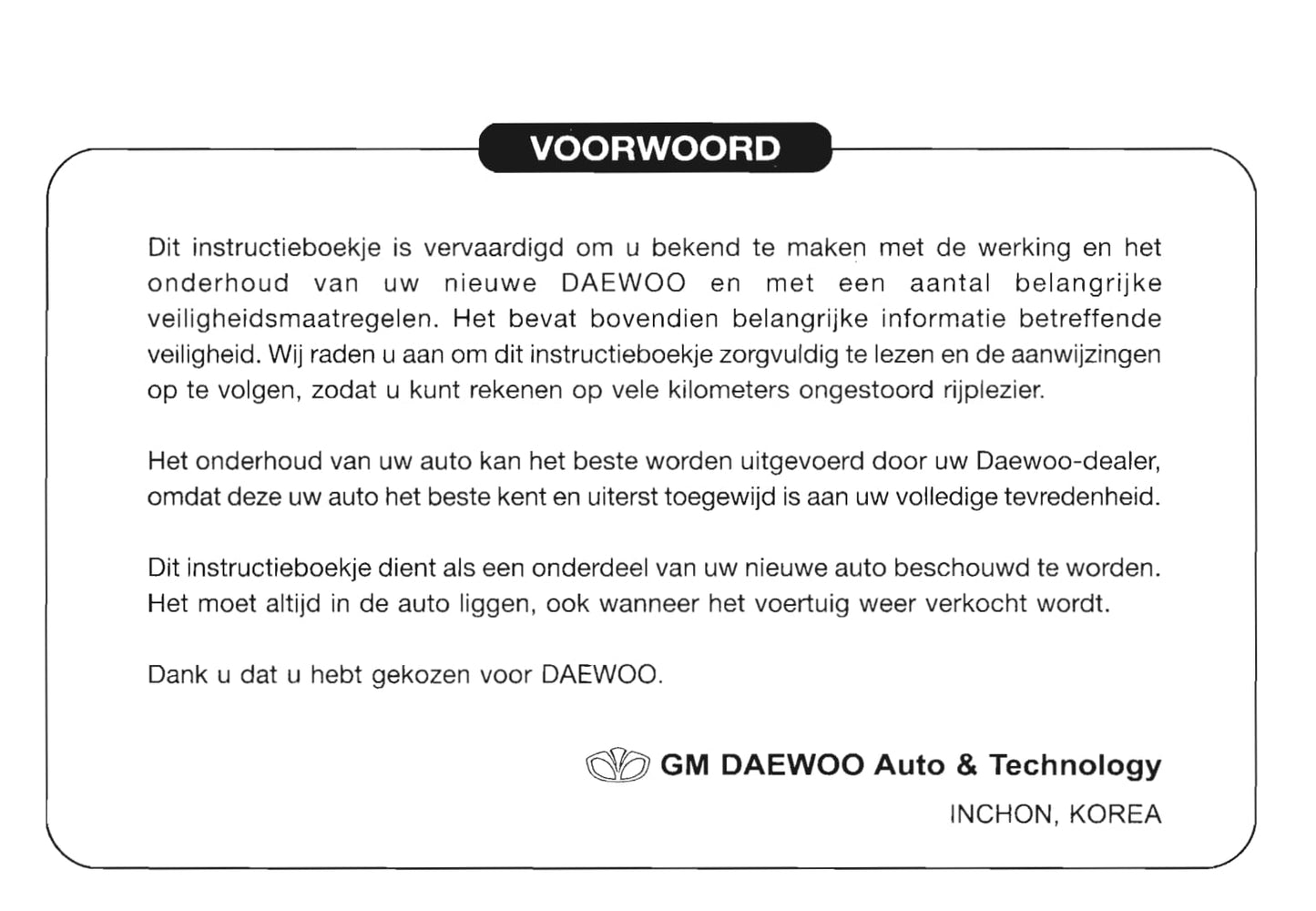 2000-2006 Daewoo Evanda Gebruikershandleiding | Nederlands