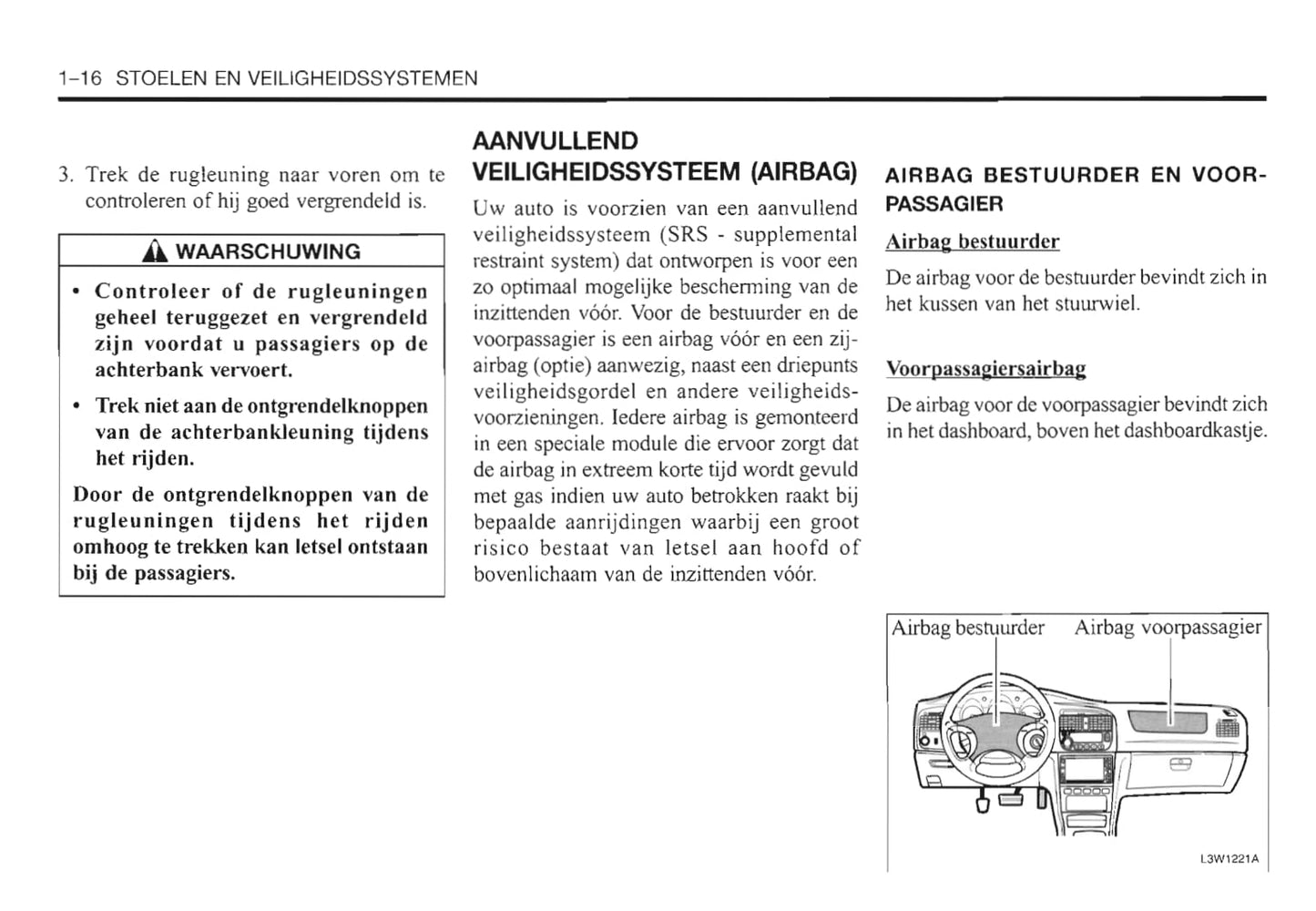 2000-2006 Daewoo Evanda Gebruikershandleiding | Nederlands