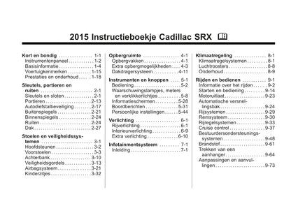 2015-2017 Cadillac SRX Manuel du propriétaire | Néerlandais