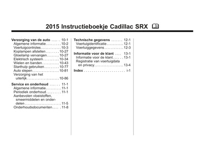 2015-2017 Cadillac SRX Manuel du propriétaire | Néerlandais