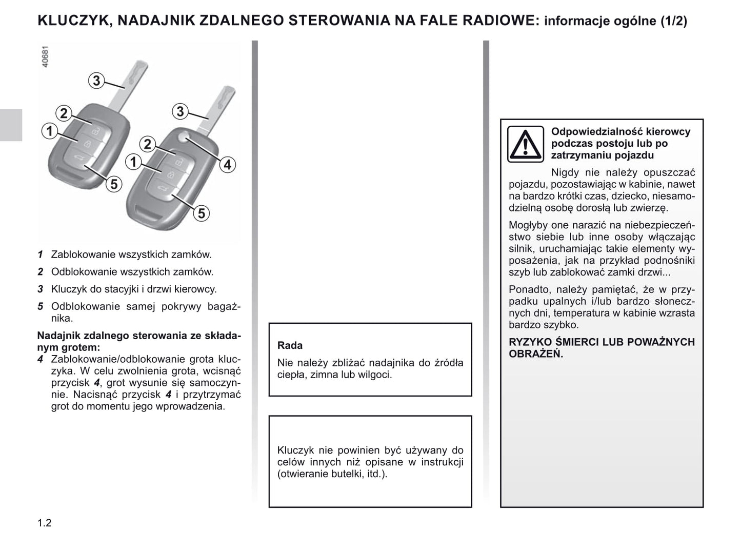 2020-2021 Renault Clio Owner's Manual | Polish