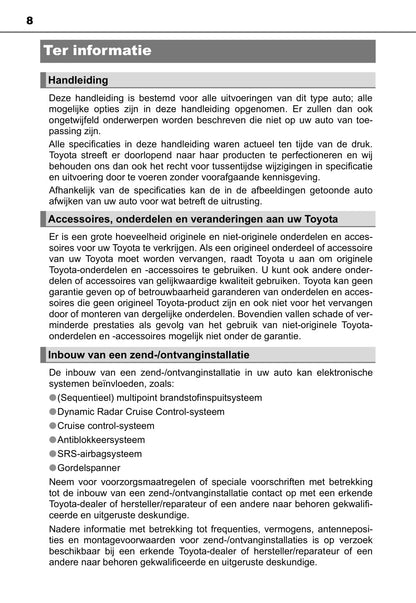 2016-2017 Toyota Land Cruiser Owner's Manual | Dutch
