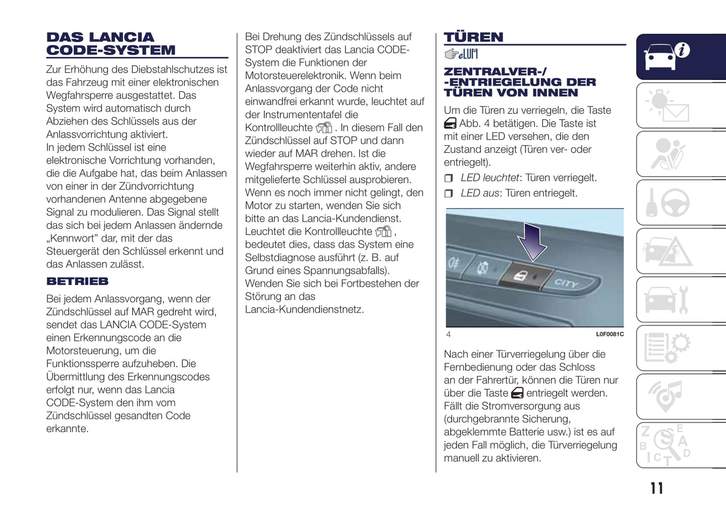 2017-2018 Lanica Ypsilon Owner's Manual | German