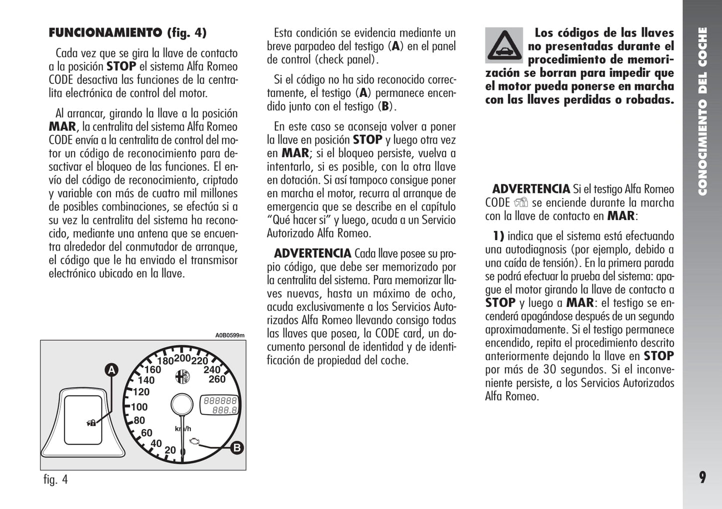 2003-2005 Alfa Romeo 156 Manuel du propriétaire | Espagnol