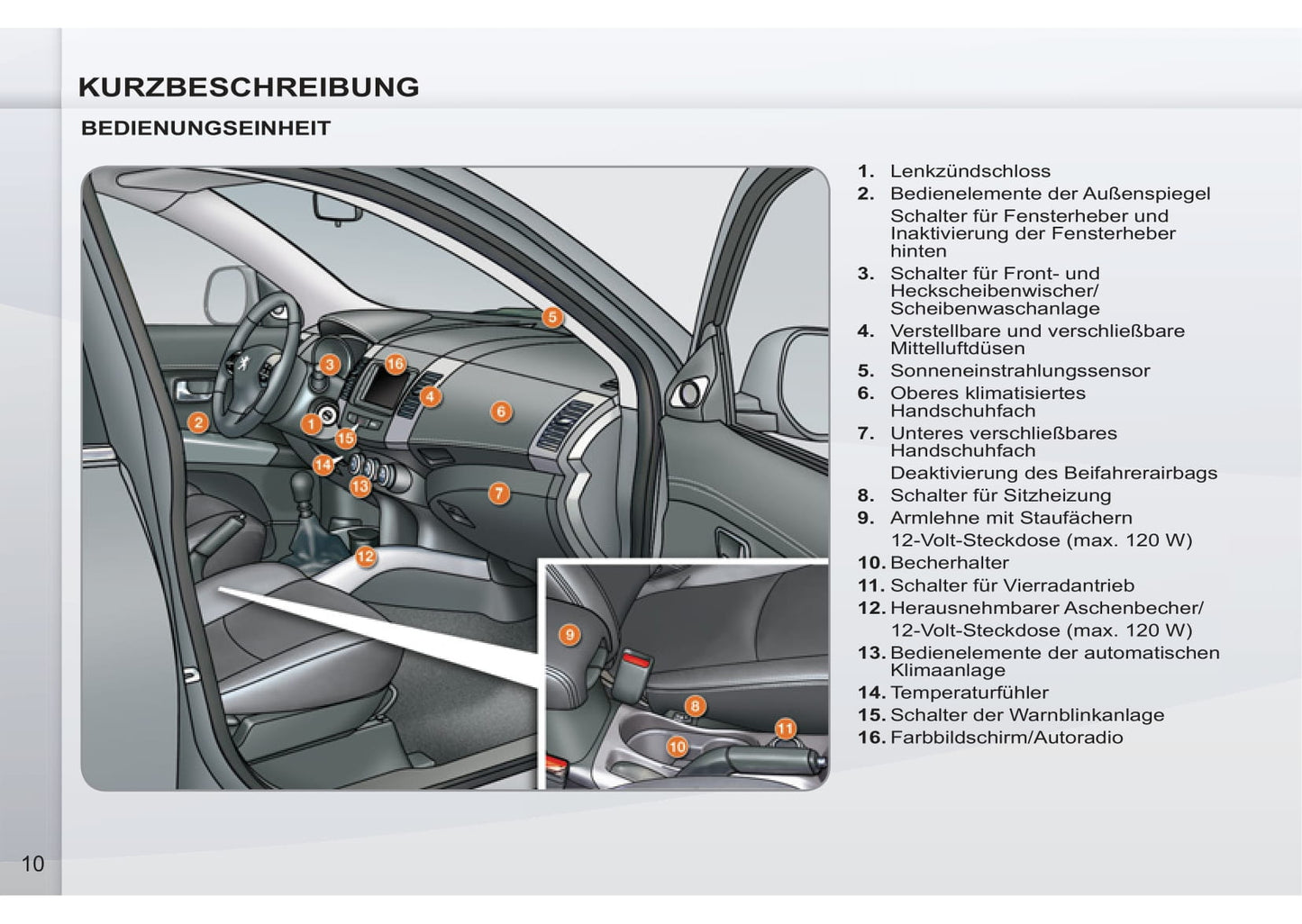 2011-2012 Peugeot 4007 Owner's Manual | German