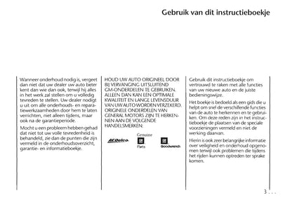 1999-2004 Chevrolet Alero Owner's Manual | Dutch
