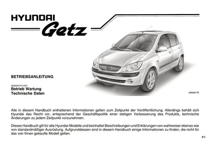 2008-2009 Hyundai Getz Gebruikershandleiding | Duits