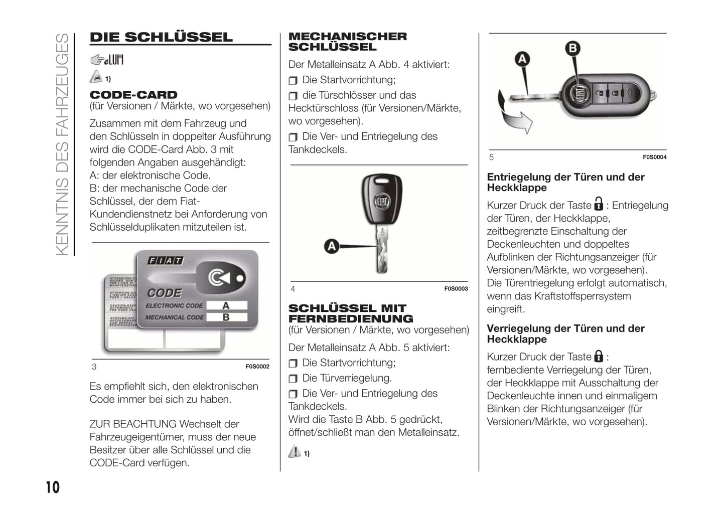 2018-2019 Fiat 500/500C Owner's Manual | German