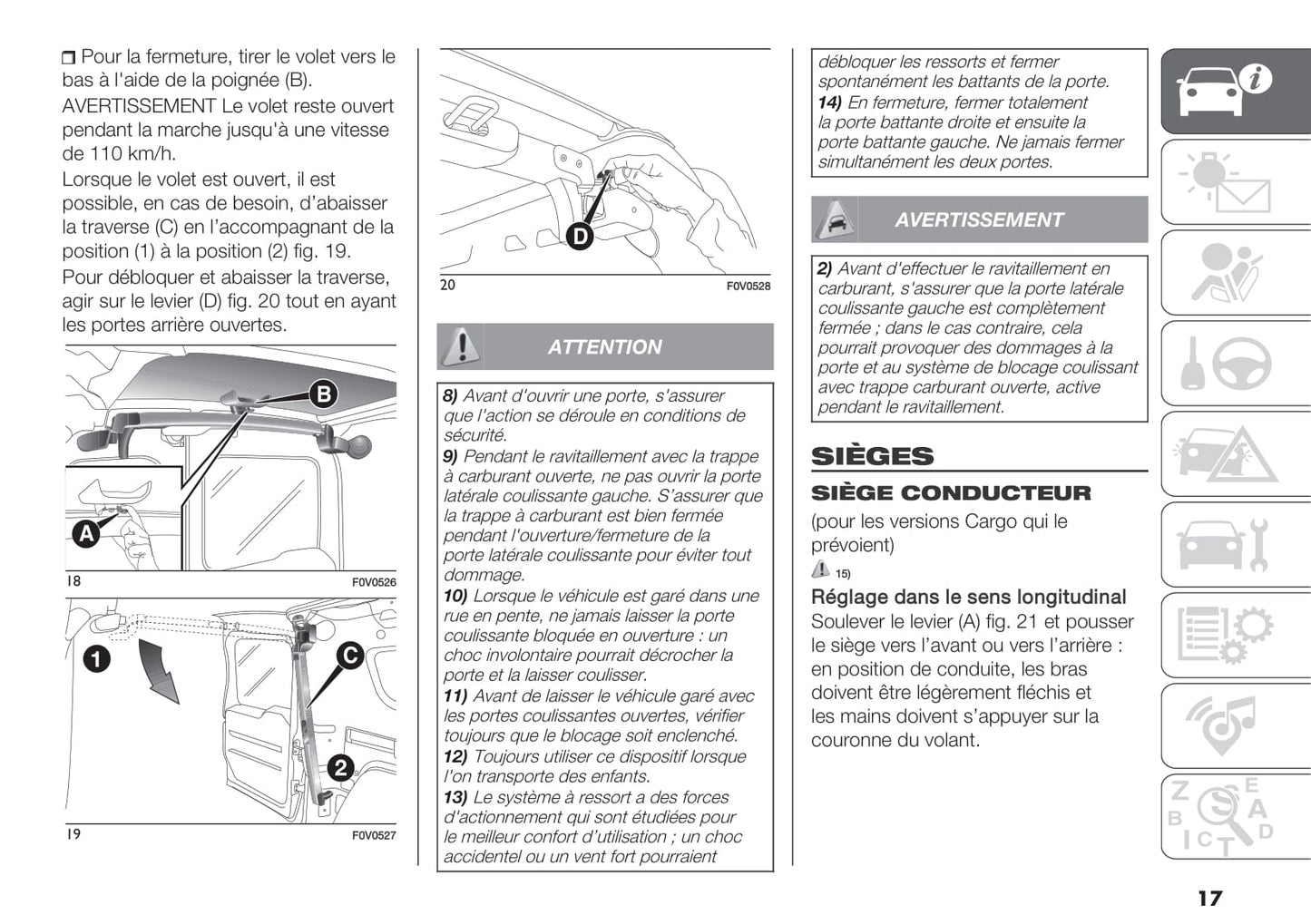 2018-2019 Fiat Doblò Owner's Manual | French