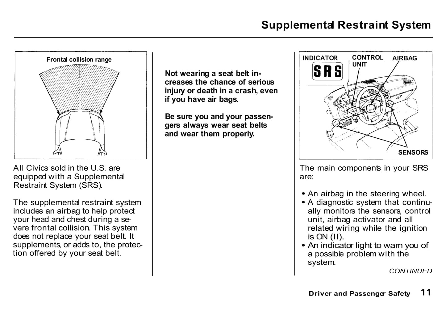 1992 Honda Civic Owner's Manual | English