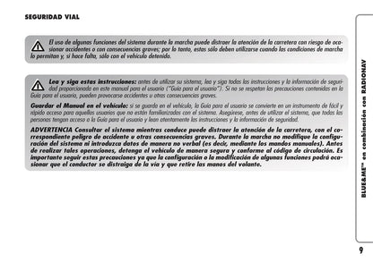 Alfa Romeo Blue&Me en Combinación con Radionav  Instrucciones 2009 - 2010