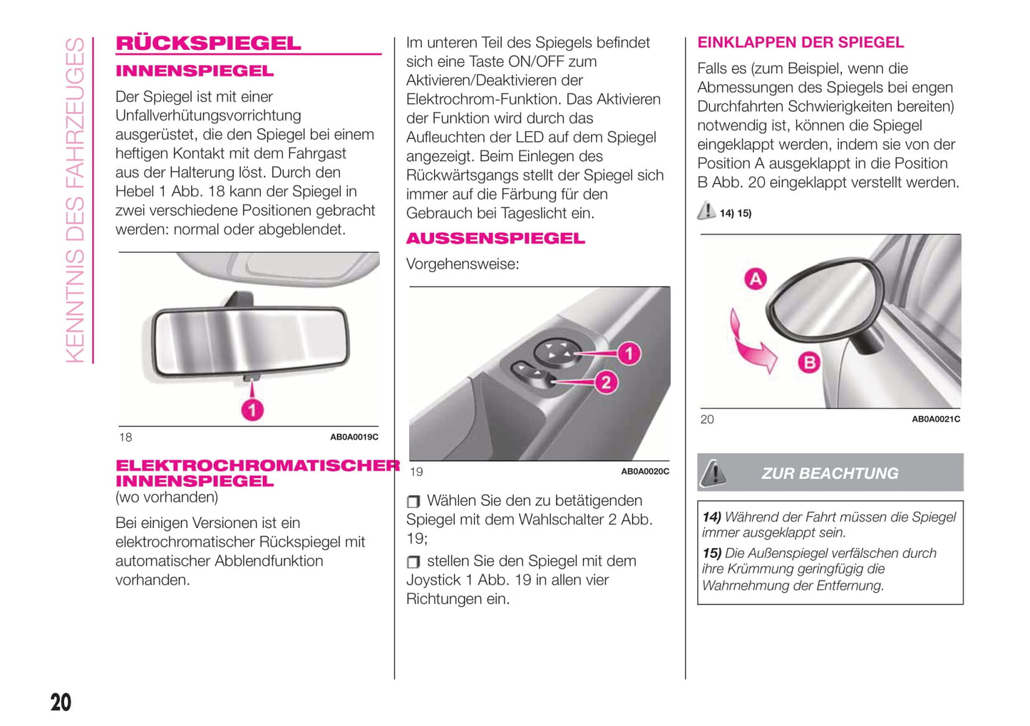 2019 Abarth 500 Owner's Manual | German