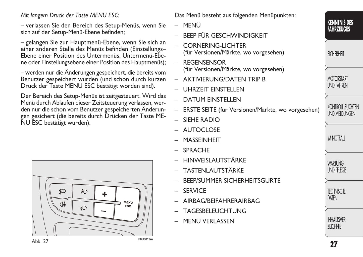 2009-2012 Fiat Punto Evo Manuel du propriétaire | Allemand