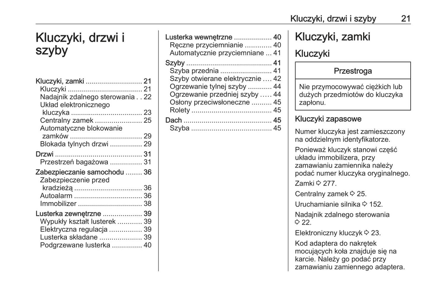 2019-2020 Opel Grandland X Owner's Manual | Polish