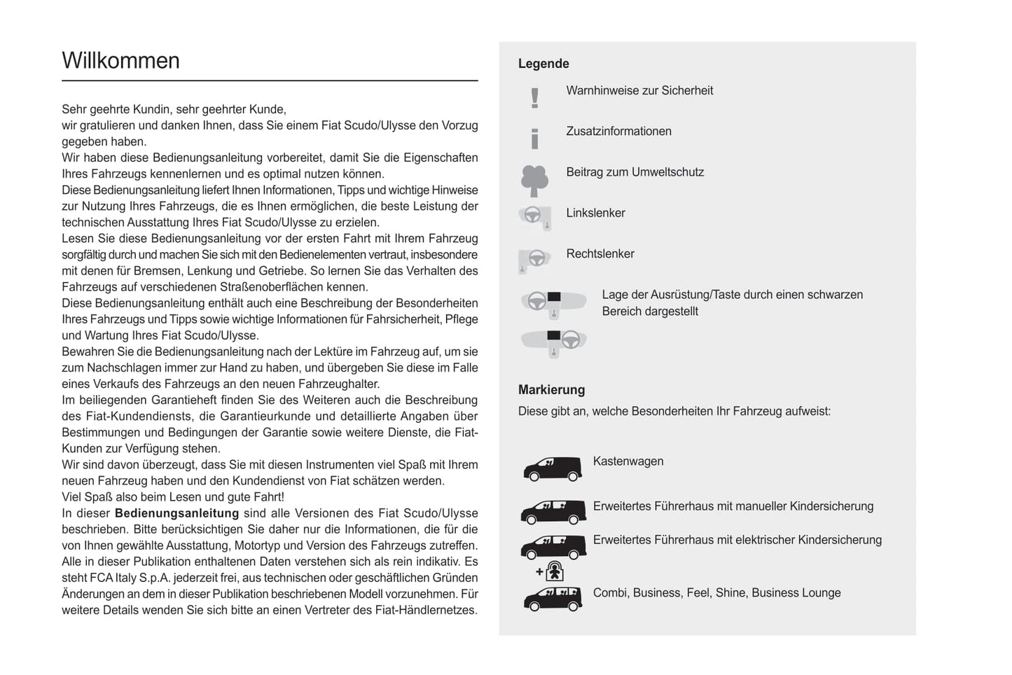 2022-2023 Fiat Scudo/Ulysse Owner's Manual | German