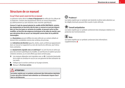 2007-2009 Seat Altea Freetrack Manuel du propriétaire | Français