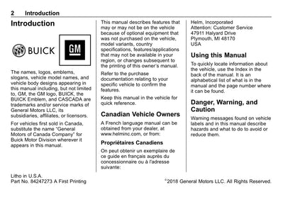 2019 Buick Cascada Owner's Manual | English