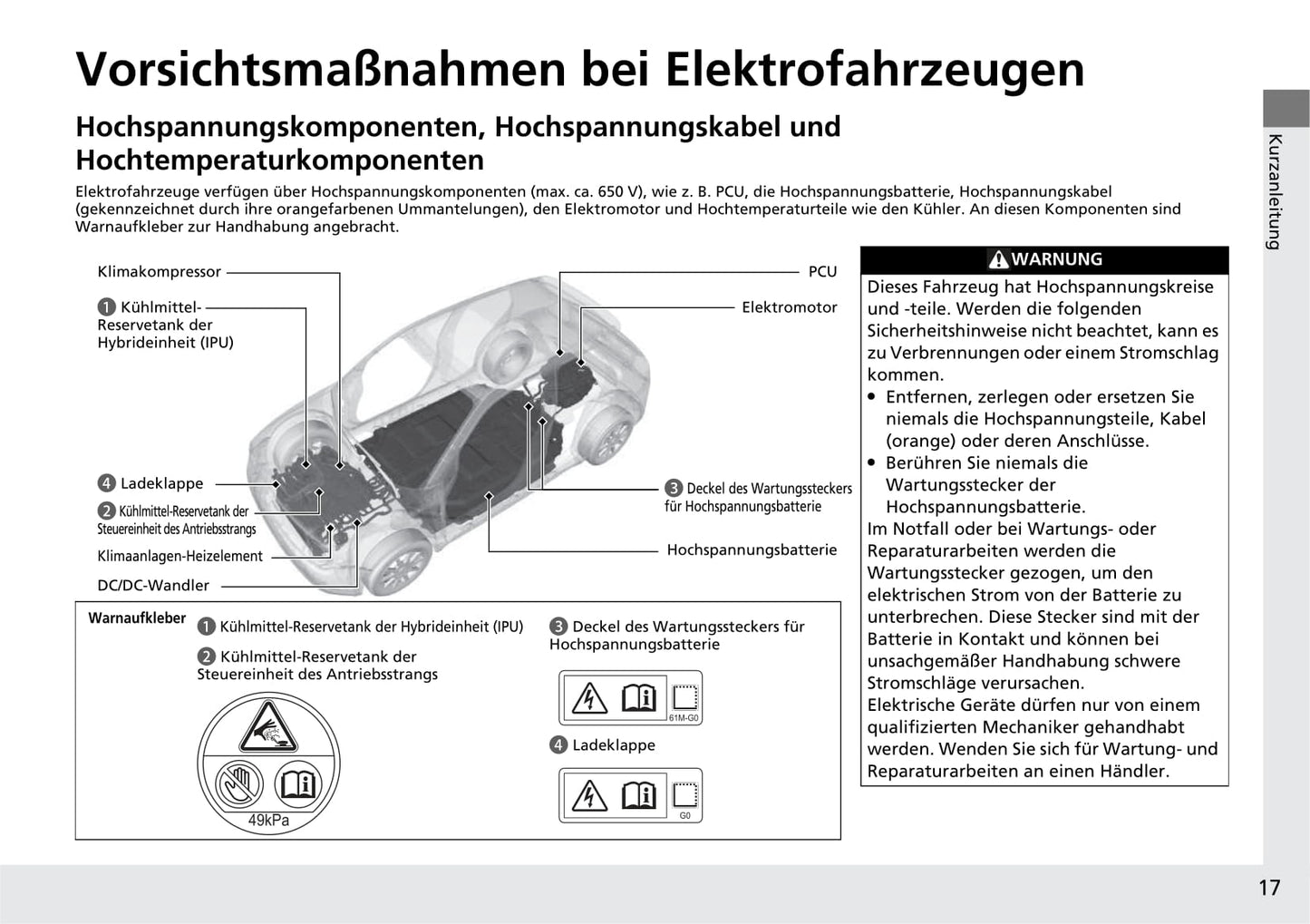 2020-2021 Honda e Owner's Manual | German