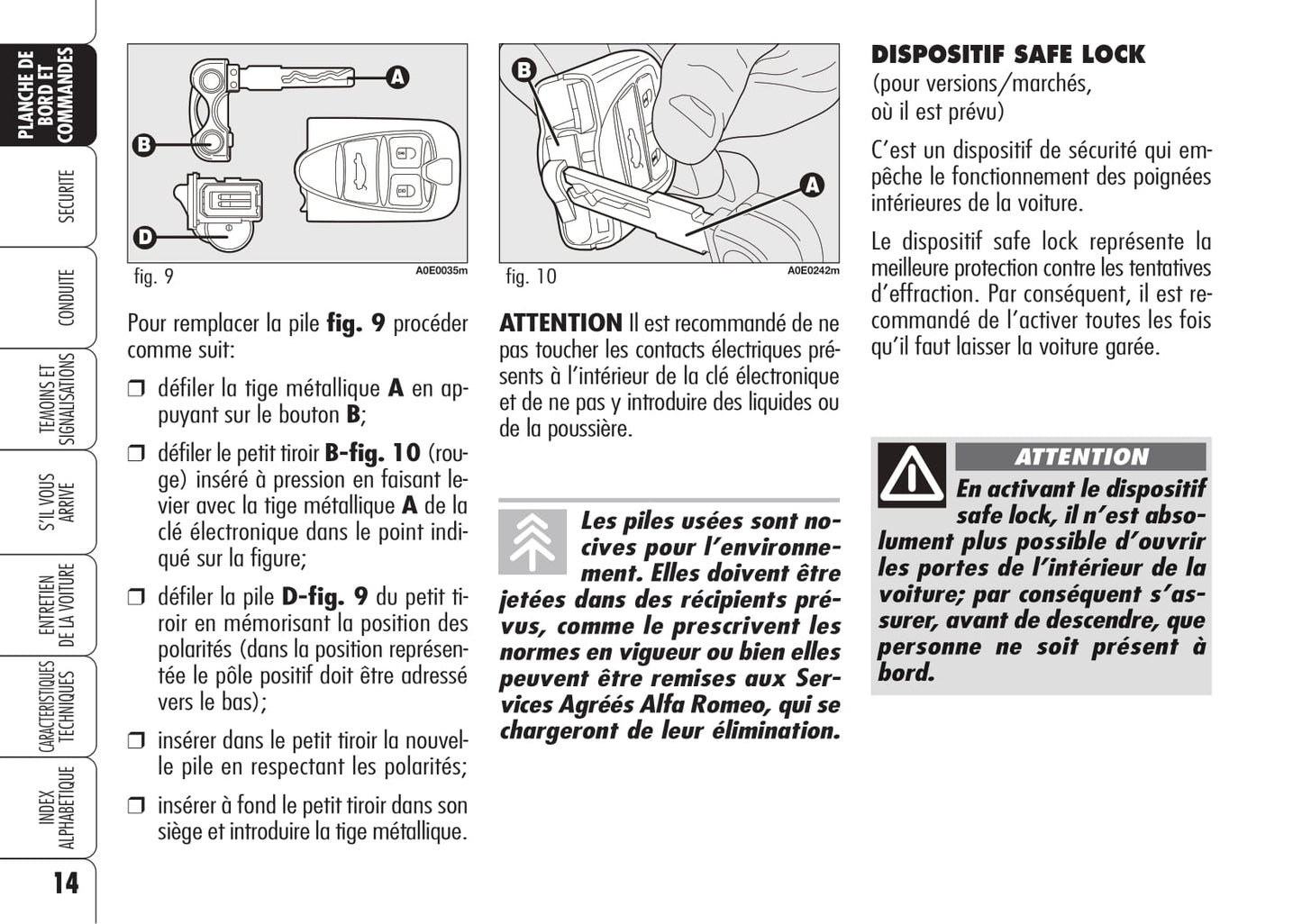 2005-2011 Alfa Romeo 159/159 Sportwagon Owner's Manual | French