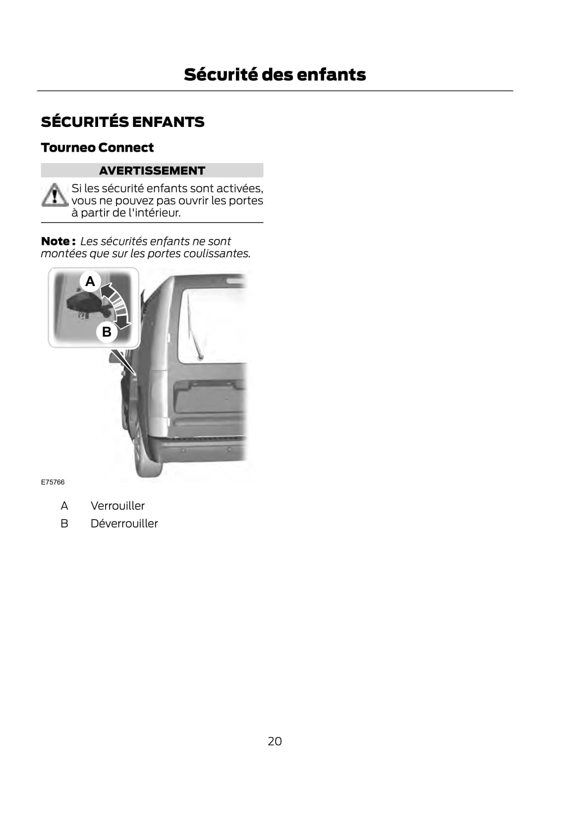 Ford Tourno Connect / Transit Connect Guide d'utilisation 2007 - 2014