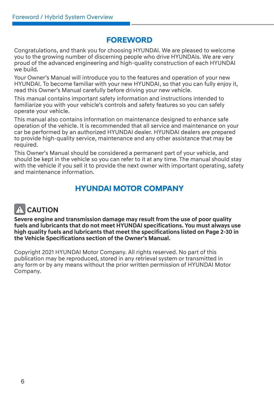 2021-2022 Hyundai Tucson Hybrid/Tucson Plug-in Hybrid Owner's Manual | English