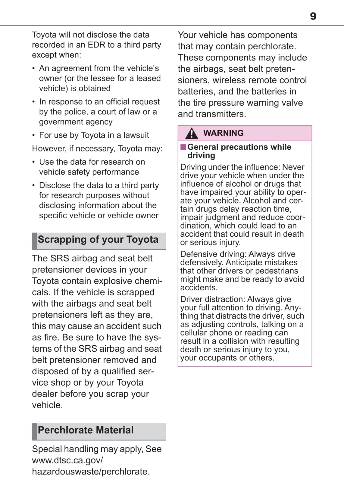 2019-2020 Toyota Corolla Owner's Manual | English