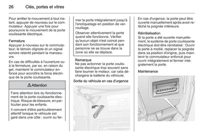 2014-2015 Opel Movano Manuel du propriétaire | Français