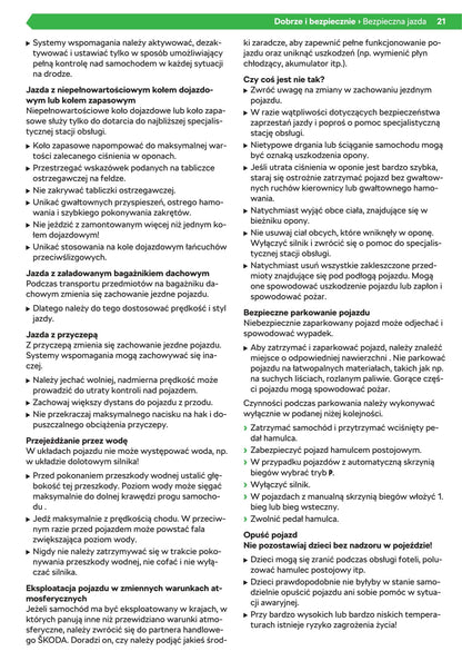 2019-2020 Skoda Octavia Owner's Manual | Polish