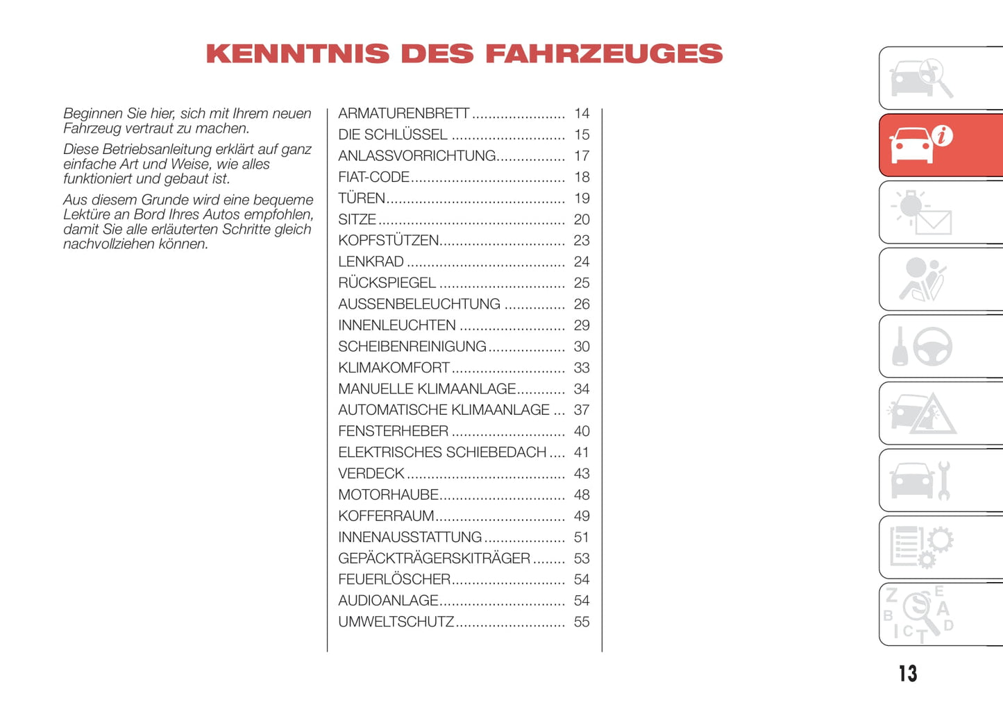 2016-2022 Abarth 595 Owner's Manual | German