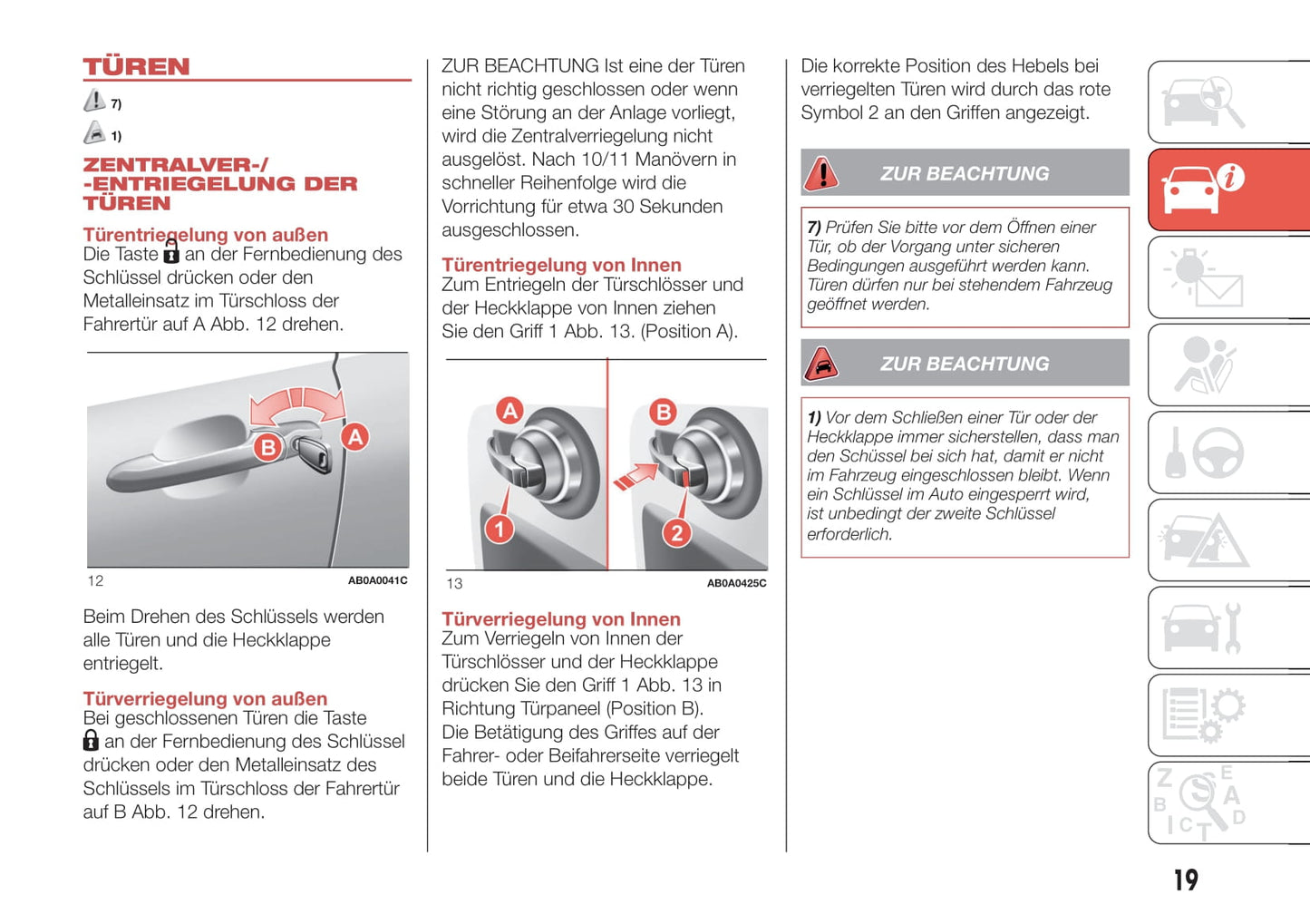 2016-2022 Abarth 595 Gebruikershandleiding | Duits