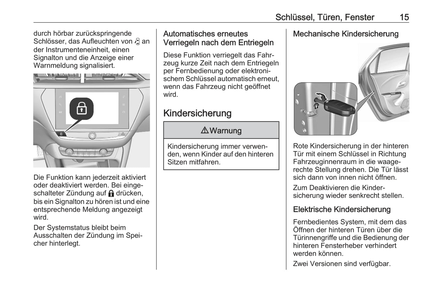 2021 Opel Corsa/Corsa-e Owner's Manual | German