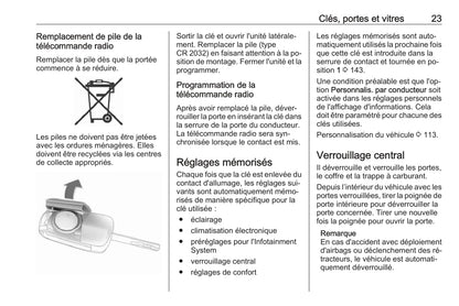 2016-2017 Opel Corsa Owner's Manual | French