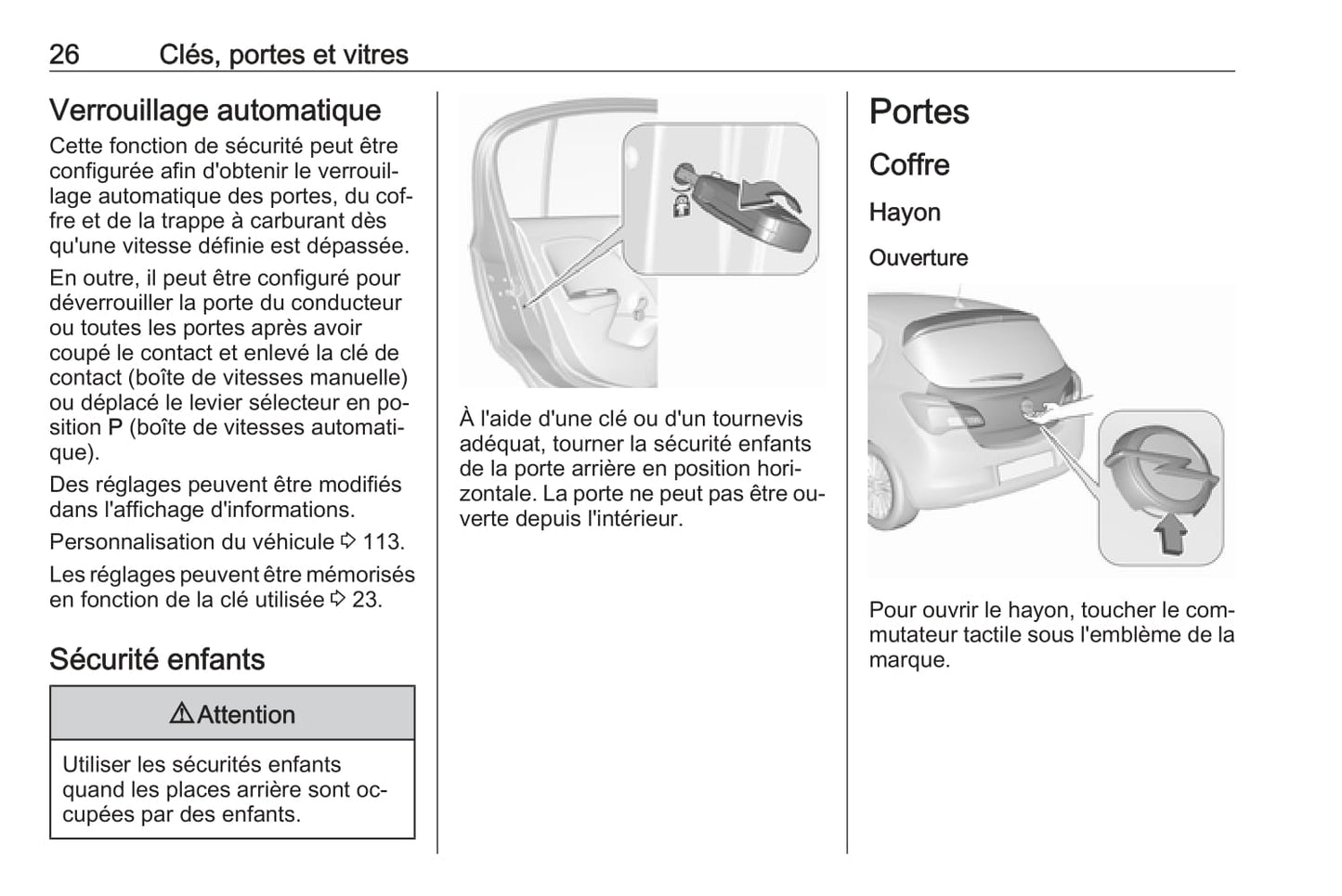 2016-2017 Opel Corsa Owner's Manual | French