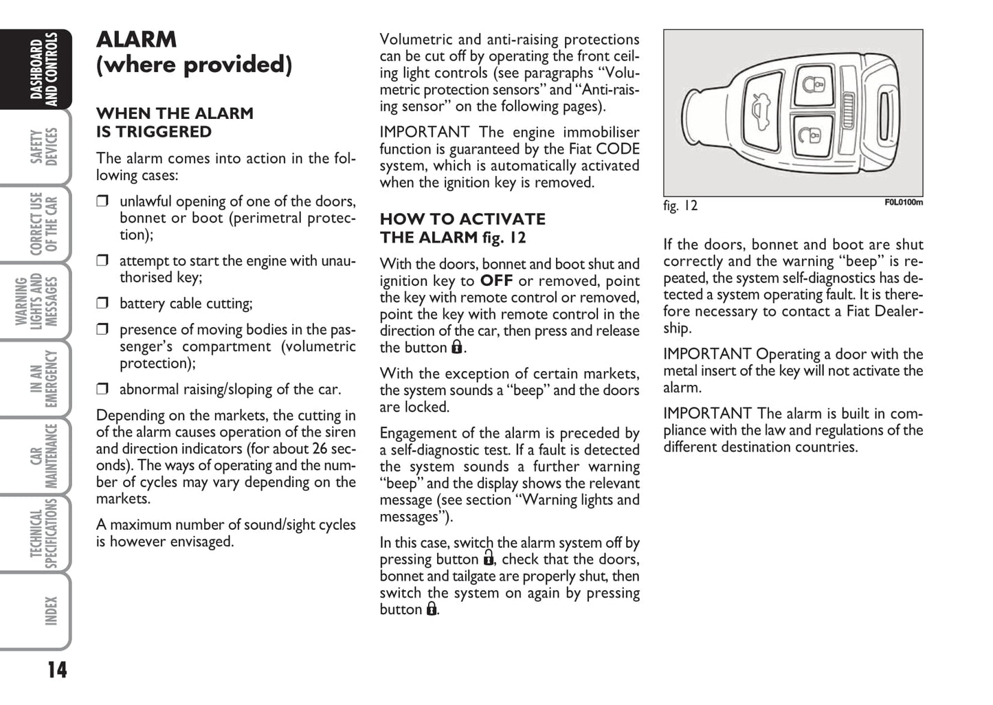 2009-2010 Fiat Croma Gebruikershandleiding | Engels