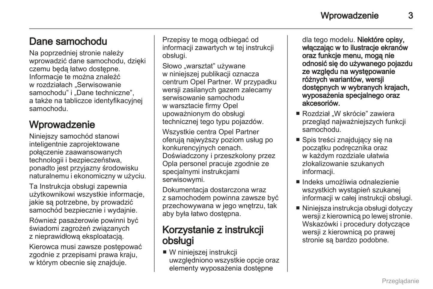 2012 Opel Corsa Owner's Manual | Polish