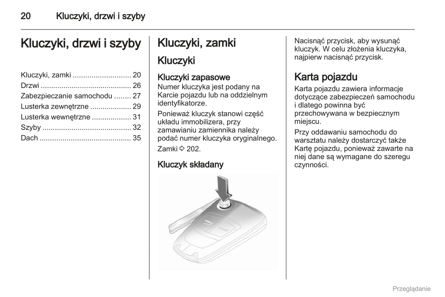 2012 Opel Corsa Owner's Manual | Polish