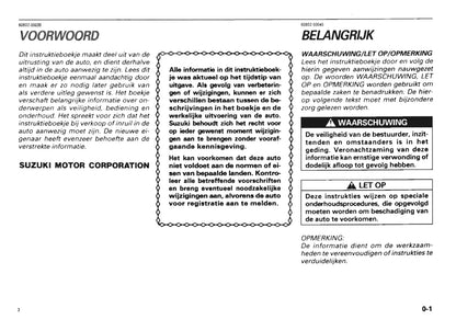 1995-1996 Suzuki Swift Gebruikershandleiding | Nederlands